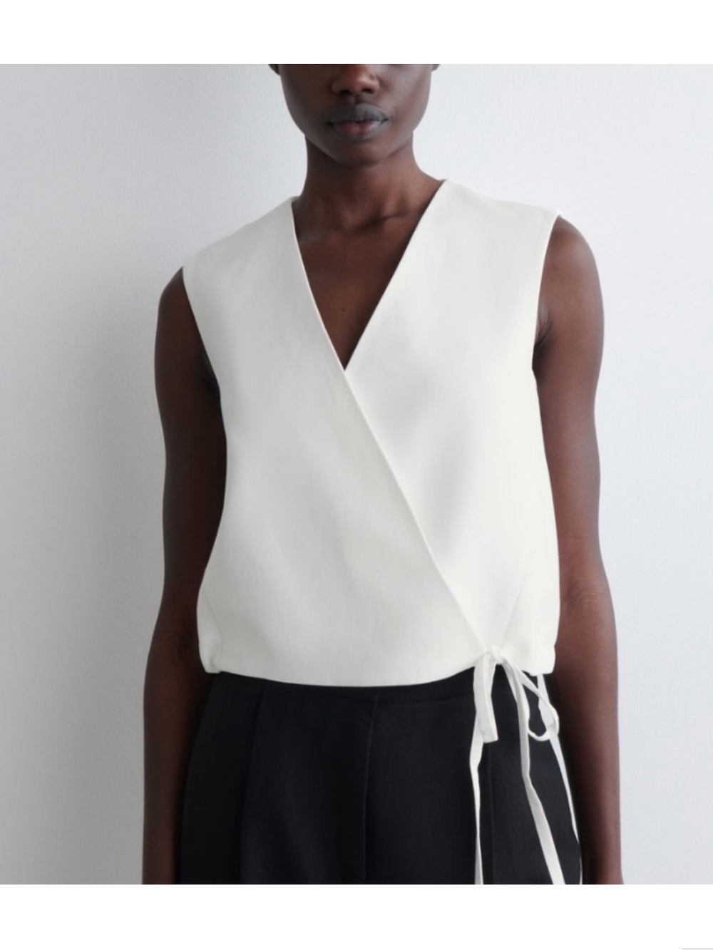 NWT COS linen-blend wrap vest